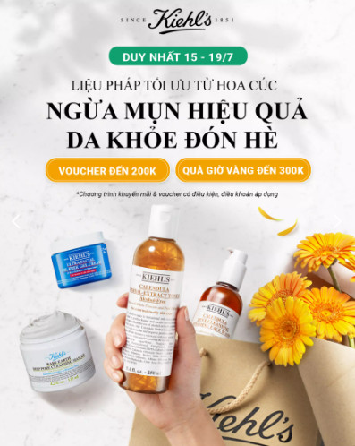kiehls giảm giá ngày 15-7