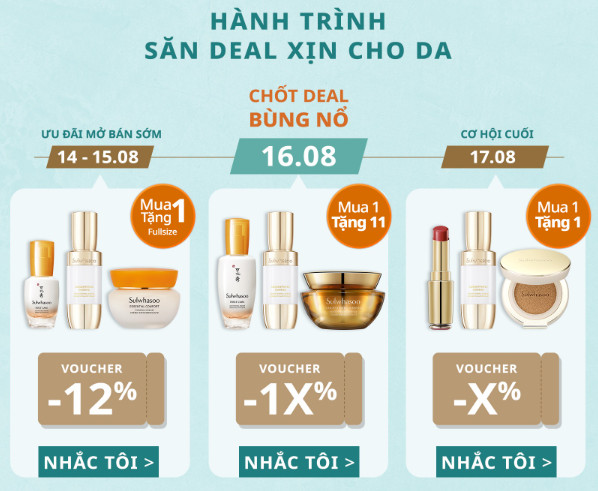 săn sale sulwhasoo ngày 14 và 15/8