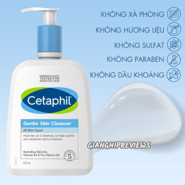 công dụng sữa rửa mặt cetaphil gentle skin cleanser bản mới