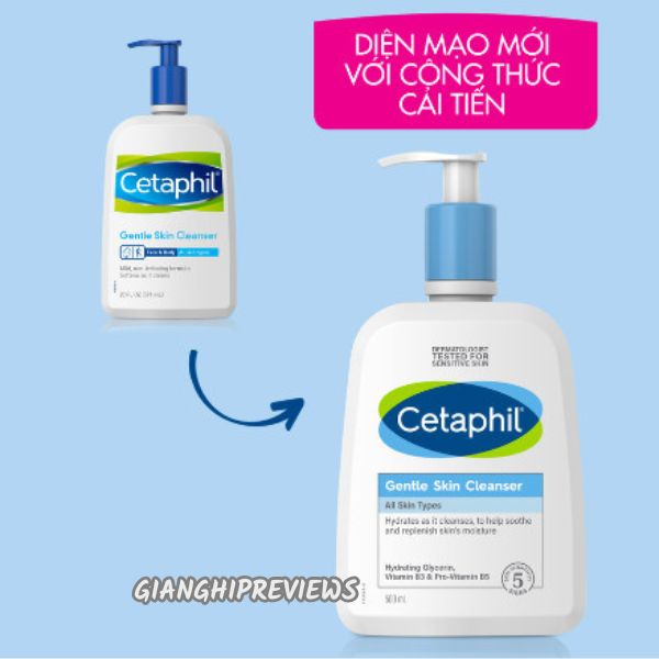 so sánh thiết kế giữa bản cũ và bản mới sữa rửa mặt cetaphil