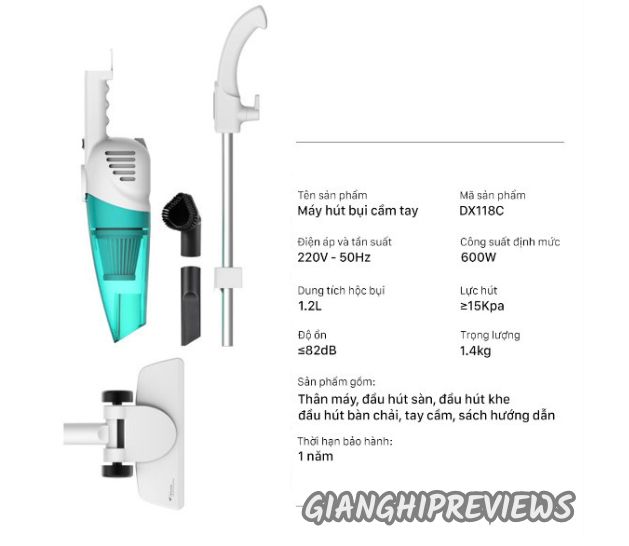 Thông số kỹ thuật của máy hút bụi